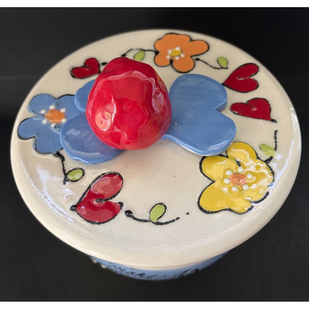 Hand Painted Ceramic Labrador Retriever Dog Treat Jar Love Makes Possible 5in - Picture 5 of 10